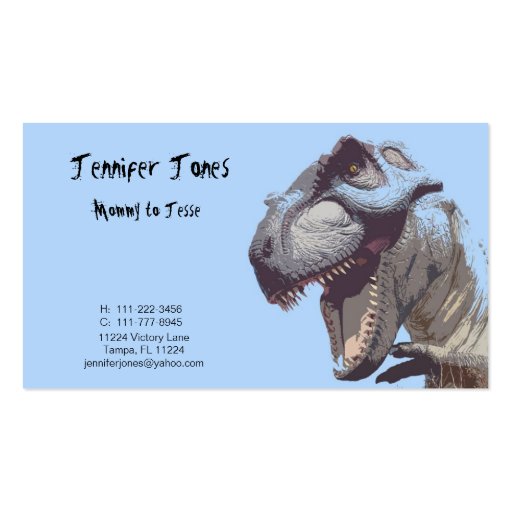Dinosaur Calling Card Business Card (front side)