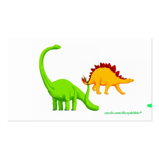 Dinosaur Children's Calling Card Business Card (back side)