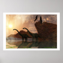 diplodocus, pterodactyl, dinosaur, gigantic, carnivorous, herbivorous, reptile, lizard, large, extinct, triassic, cretaceous, extinction, vertebrate, animal, organism, jurassic, fossil, terrible, powerful, wondrous, claws, teeth, evolution, prehistoric, paleo, paleontology, dinosauria, world, creature, monster, grand, monsters, creatures, Poster with custom graphic design