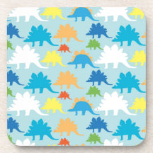 Dinosaur Designs Blue Orange Yellow Red Dinosaurs Coaster