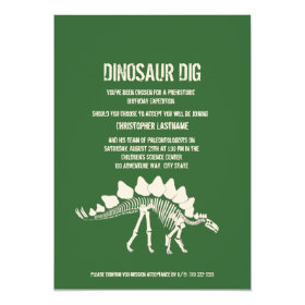 Dinosaur Dig Birthday 5x7 Paper Invitation Card