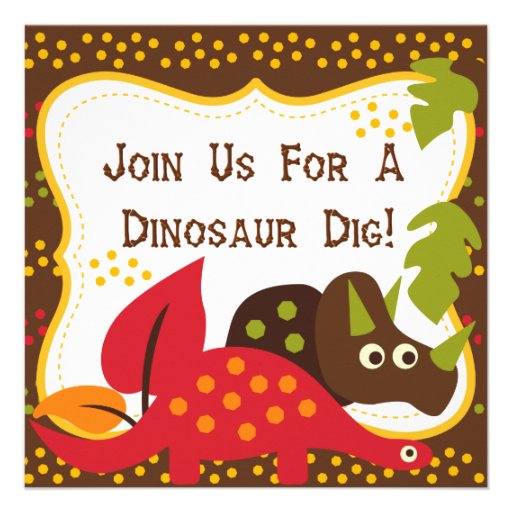Dinosaur Dig Birthday Invitations