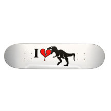 Dinosaur eat heart skateboard deck