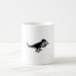 dinosaur eating jesus fish coffee mug