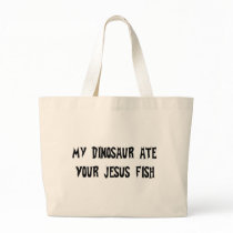 Dinosaur Eats Jesus Fish Bag