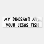 Dinosaur Eats Jesus Fish Bumper Stickers