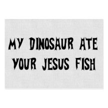 Dinosaur Eats Jesus Fish Business Cards