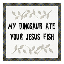 Dinosaur Eats Jesus Fish Invite
