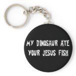 Dinosaur Eats Jesus Fish Keychain
