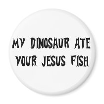 Dinosaur Eats Jesus Fish Magnet