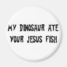 Dinosaur Eats Jesus Fish Magnet