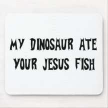 Dinosaur Eats Jesus Fish Mouse Mat