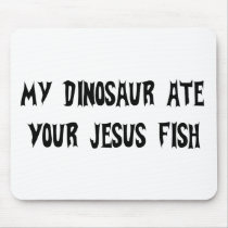 Dinosaur Eats Jesus Fish Mouse Mat