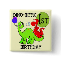 Dinosaur First Birthday Tshirts and Gifts Buttons