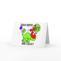 Dinosaur First Birthday Tshirts and Gifts Greeting Card