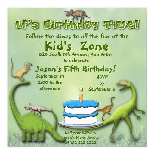 Dinosaur Friends Birthday Invitation