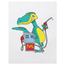dinosaur gas pump fossil fuel cartoon custom flyer