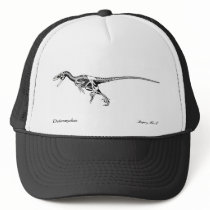 Dinosaur Hat Deinonychus skeleton  Gregory Paul
