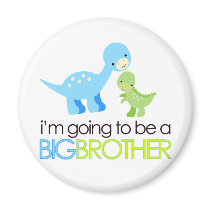 Dinosaur I'm Going to Be A Big Brother Fridge Magnet