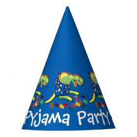Dinosaur kids pyjama party party hat