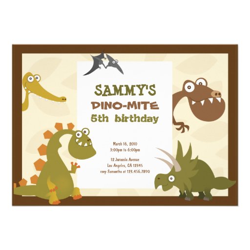 Dinosaur Land Birthday Invitation (front side)