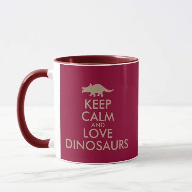 Dinosaur Lover Gift Keep Calm Triceratops Custom