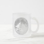 Dinosaur on a Bike In Sky With Moon Coffee Mugs