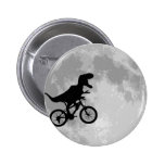 Dinosaur on a Bike In Sky With Moon Fun Buttons
