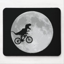 Dinosaur on a Bike In Sky With Moon Mousepad