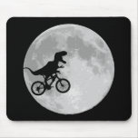 Dinosaur on a Bike In Sky With Moon mousepads