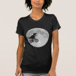 Dinosaur on a Bike In Sky With Moon Tshirt