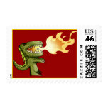 Dinosaur or Dragon kids art with Loston Wallace Postage Stamps
