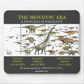 Dinosaur Pageant Mousepad Art by Gregory Paul mousepad