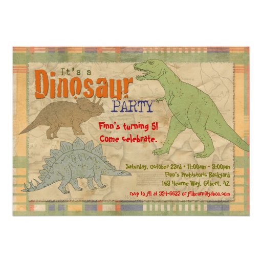 Dinosaur Party Invitation - Personalized
