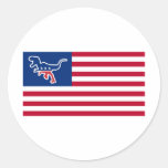 Dinosaur Party USA Flag Parody Round Stickers