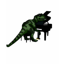 Dinosaur Pianist t-shirts
