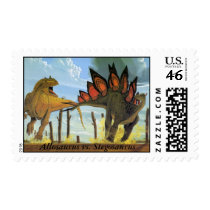 Dinosaur Postage Allosaurus vs. Stegosaurus