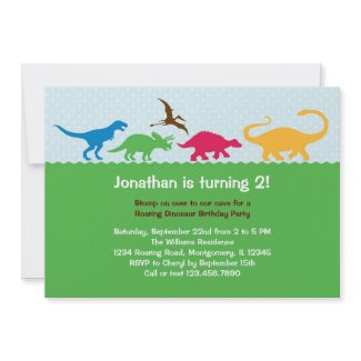 Dinosaur Stampede Birthday Party Invitation invitation