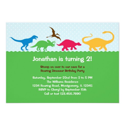 Dinosaur Stampede Birthday Party Invitation