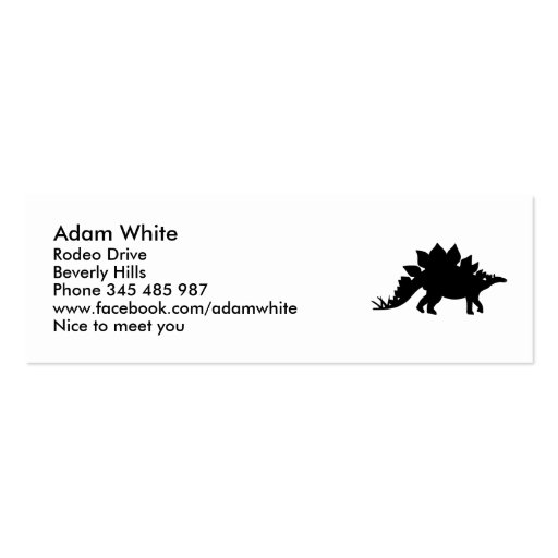 Dinosaur Stegosaurus Business Card Template