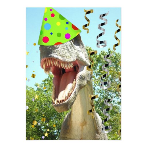 Dinosaur T-Rex Birthday Invites