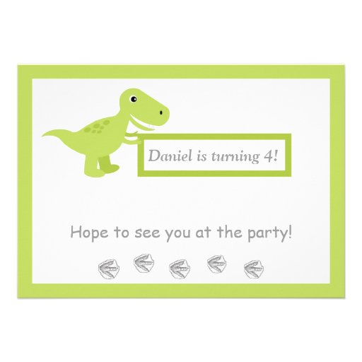 Dinosaur T-rex kids Birthday invitation customize