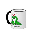 Dinosaur Valentine Love Coffee Mugs