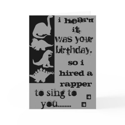 dinosaur velociraptor birthday rapper card by sassy914323