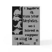 Dinosaur Velociraptor birthday rapper card by SASSY914323 Dinosaur Velociraptor birthday rapper card