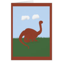Dinosaur Whimsical Cartoon Art Greeting Cards