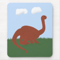 Dinosaur Whimsical Cartoon Art Mouse Pad