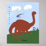 Dinosaur Whimsical Cartoon Art Print