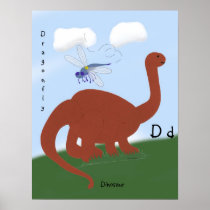 Dinosaur Whimsical Cartoon Art Print