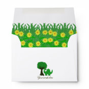 Dinosaur With Flowers Envelope envelope